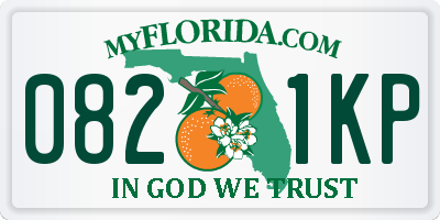 FL license plate 0821KP