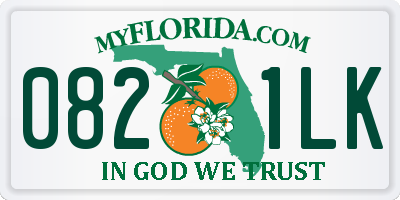 FL license plate 0821LK