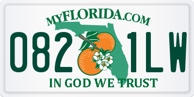 FL license plate 0821LW
