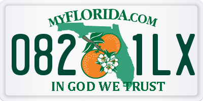 FL license plate 0821LX