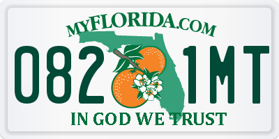 FL license plate 0821MT