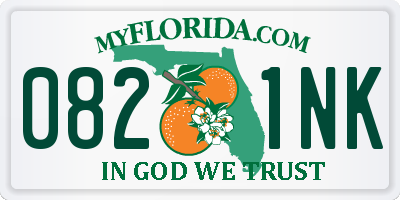 FL license plate 0821NK