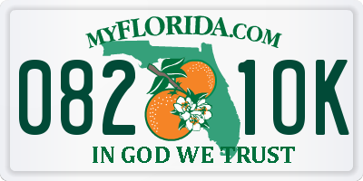 FL license plate 0821OK
