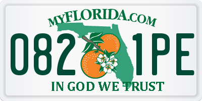 FL license plate 0821PE