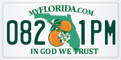 FL license plate 0821PM