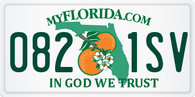 FL license plate 0821SV