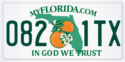 FL license plate 0821TX