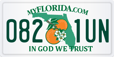 FL license plate 0821UN