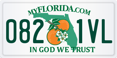 FL license plate 0821VL