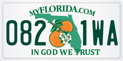 FL license plate 0821WA