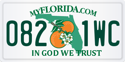 FL license plate 0821WC