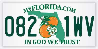 FL license plate 0821WV