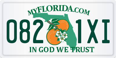 FL license plate 0821XI