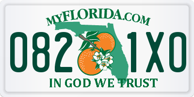 FL license plate 0821XO