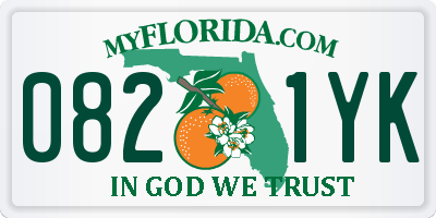 FL license plate 0821YK