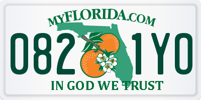 FL license plate 0821YO