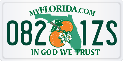 FL license plate 0821ZS