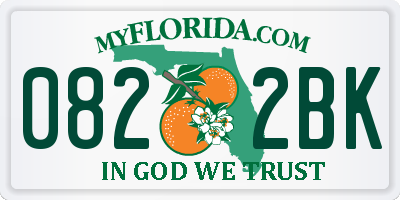 FL license plate 0822BK