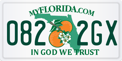 FL license plate 0822GX