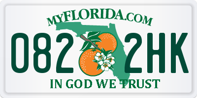 FL license plate 0822HK