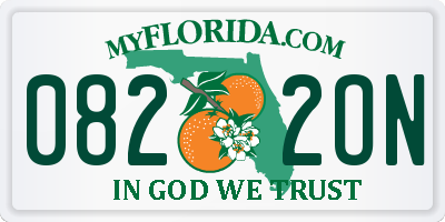 FL license plate 0822ON