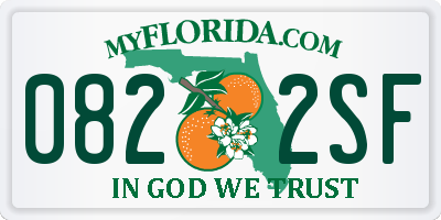 FL license plate 0822SF