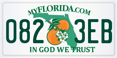 FL license plate 0823EB
