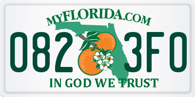 FL license plate 0823FO