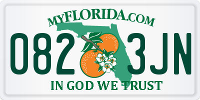 FL license plate 0823JN