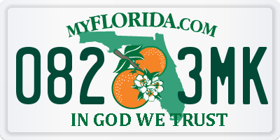 FL license plate 0823MK