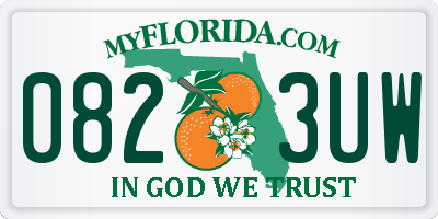 FL license plate 0823UW