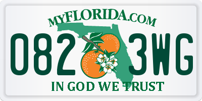 FL license plate 0823WG
