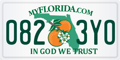 FL license plate 0823YO