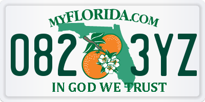 FL license plate 0823YZ