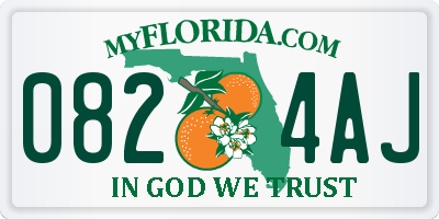 FL license plate 0824AJ