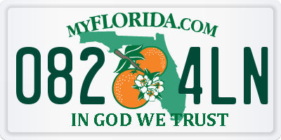 FL license plate 0824LN