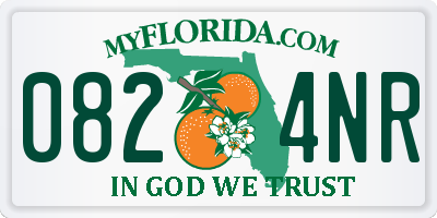 FL license plate 0824NR