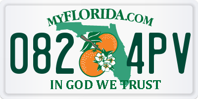 FL license plate 0824PV