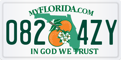 FL license plate 0824ZY