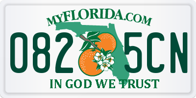 FL license plate 0825CN