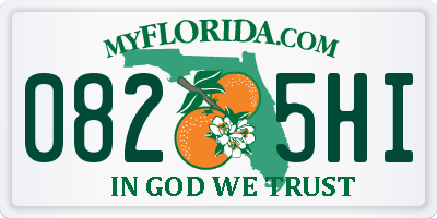 FL license plate 0825HI