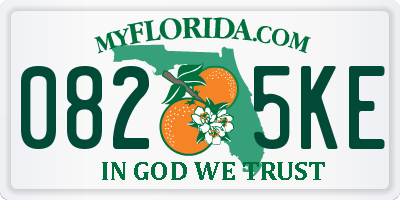 FL license plate 0825KE