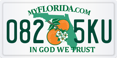 FL license plate 0825KU