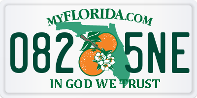 FL license plate 0825NE