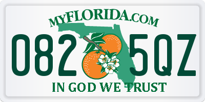 FL license plate 0825QZ