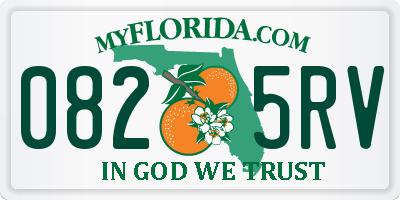 FL license plate 0825RV