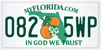 FL license plate 0825WP