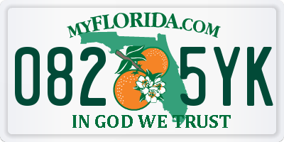 FL license plate 0825YK