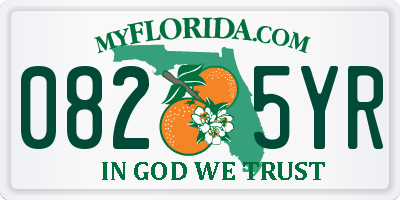 FL license plate 0825YR