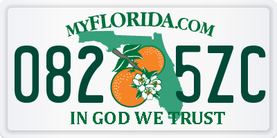 FL license plate 0825ZC
